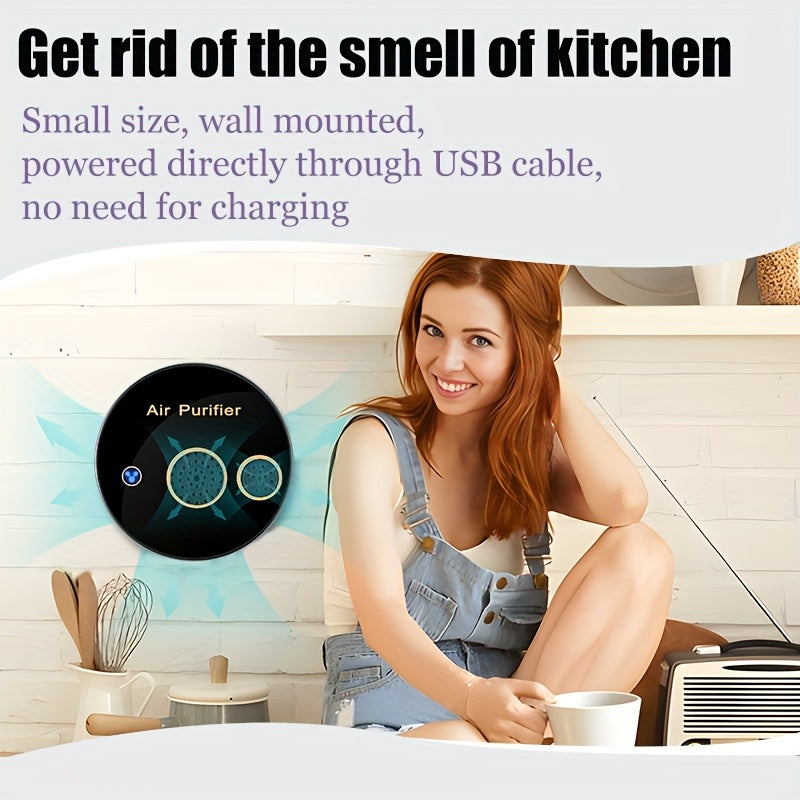 Compact Dual Core USB Air Purifier For Bedroom Car Odor Dust Removal