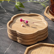 Bamboo Wooden Coaster Set for Tea Coffee Snacks Kitchen Decor Housewarming Gift