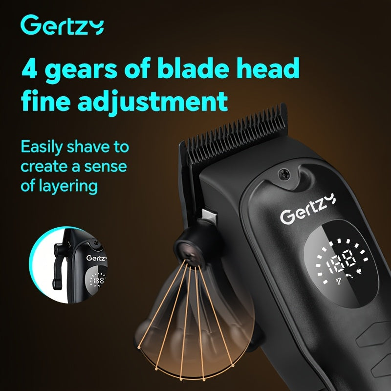 Electric Hair Clipper Set with USB Rechargeable Lithium Battery and Digital Display for Men and Barbers