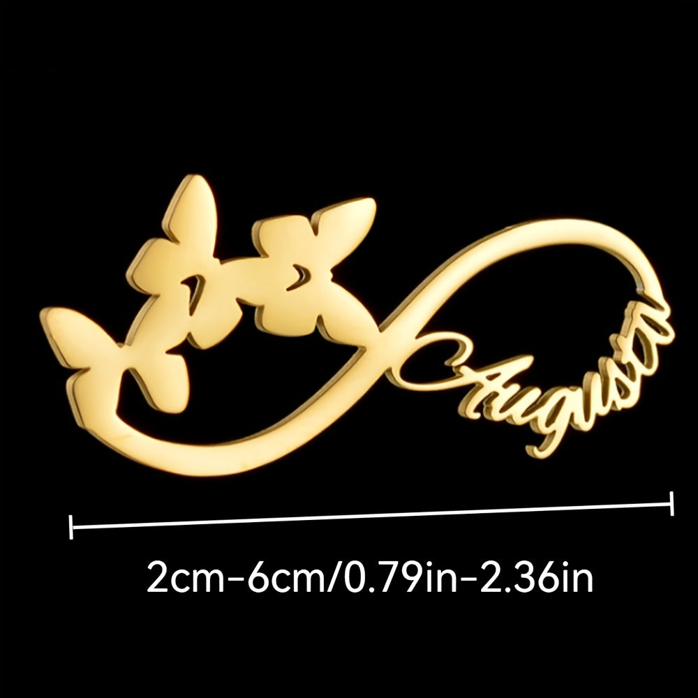 Ism bilan maxsus zanglamaydigan po'latdan yasalgan brosh - Bohem minimalistik zargarlik buyumlari tadbirlar va sovg'alar uchun