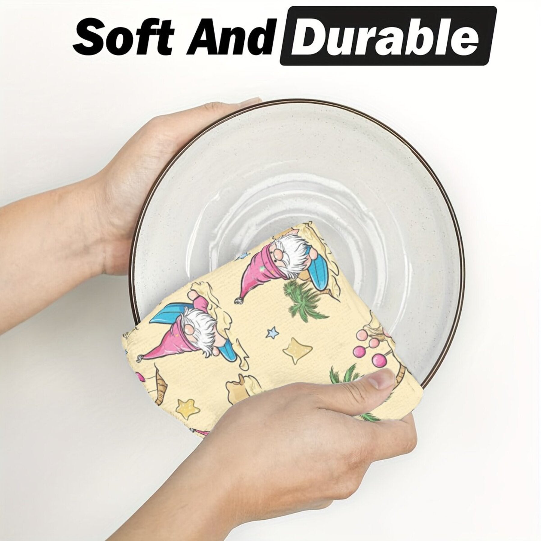 Two Pieces Scouring Pad Dish Cloths for Cleaning and Scrubbing
