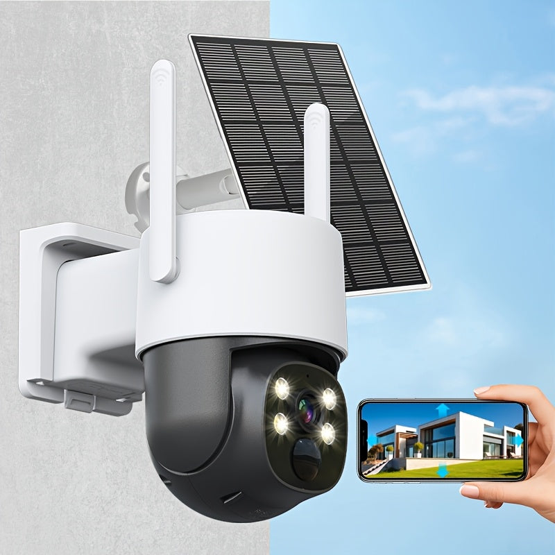 Wireless 4MP Outdoor Security Camera with Night Vision Motion Detection and Pan-Tilt