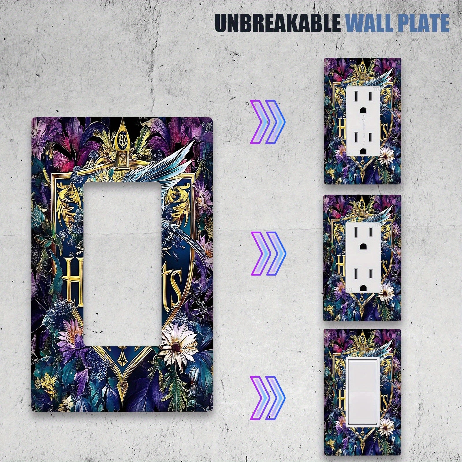 Eagle Emblem Switch Cover for 1-Gang or 2-Gang Switches Gold Accents Easy Install