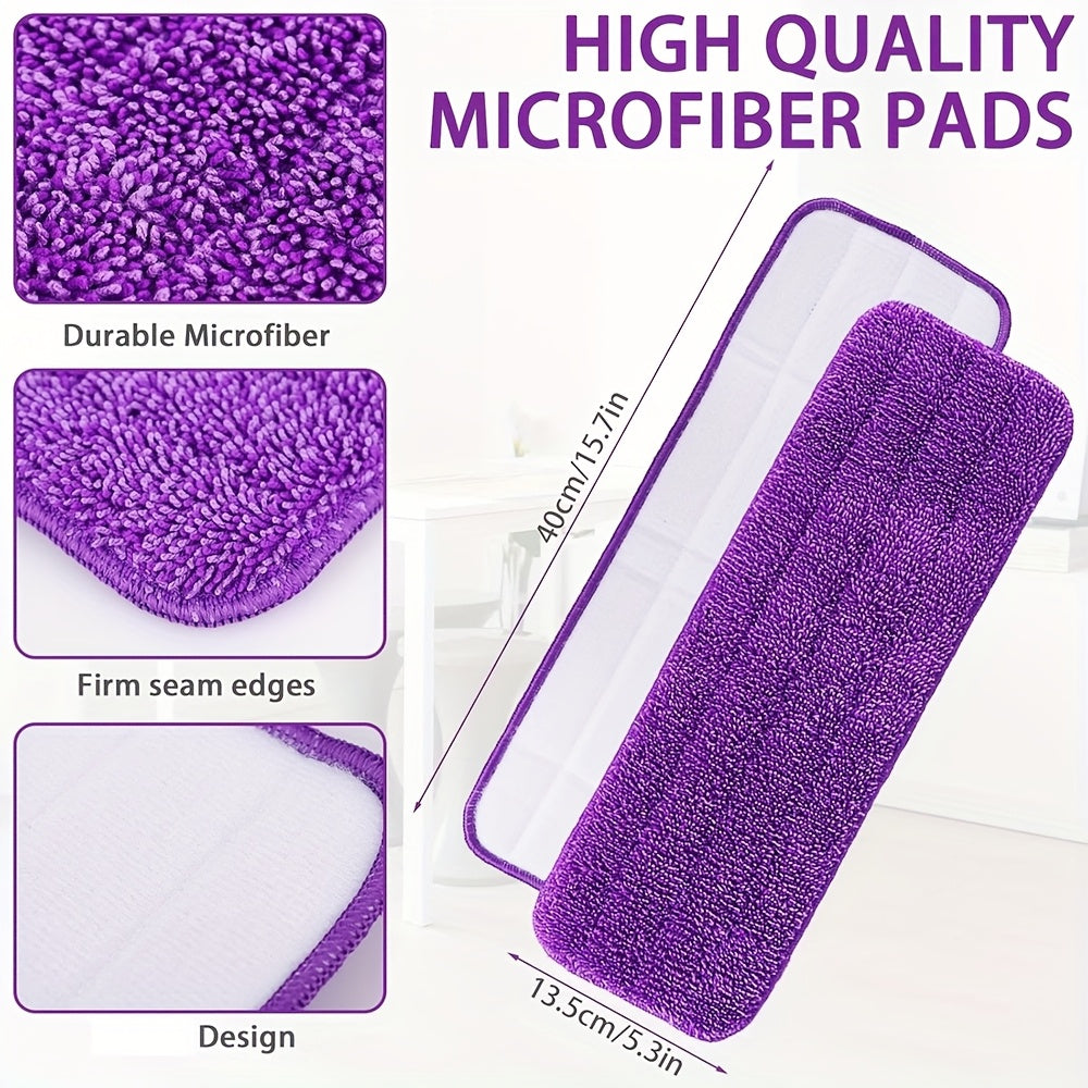 Set of 4 Reusable Microfiber Mop Pads for Multi-Surface Floor Cleaning