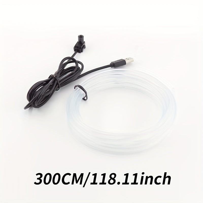 Car Interior RGB LED Strip Lights Neon Fiber Optic Decorative Ambient