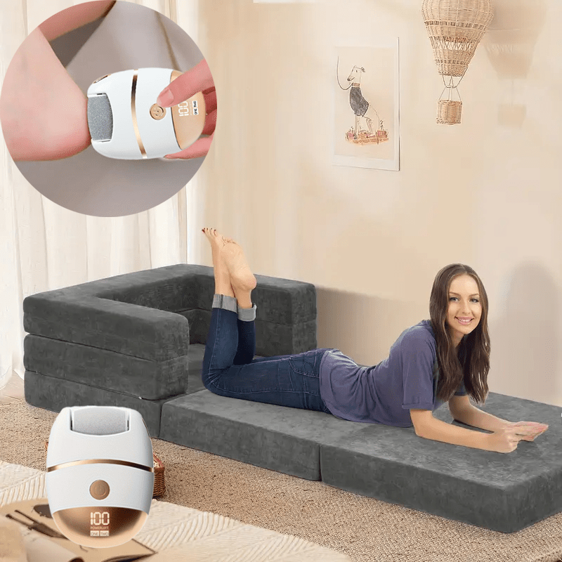 1 LED ko'rsatkichli zaryadlanadigan elektr oyoq maydalagichi, oyoqlar uchun, makkajo'xori olib tashlash vositasi, oyoq parvarishi va kesish to'plami. Simsiz, 2 maydalash boshli, 2 tezlikda. Erkaklar va ayollar uchun mos. Yumshoq