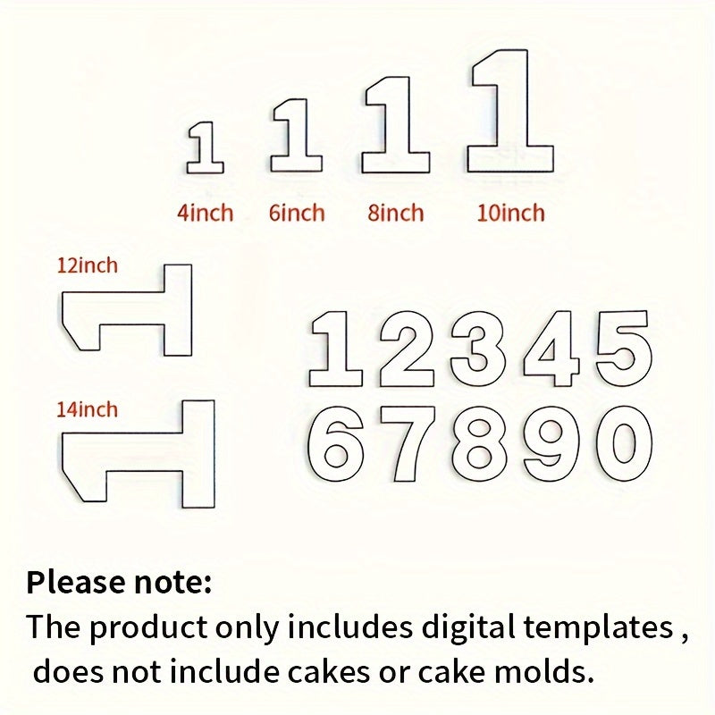 Set of 9 Number Cake Molds 0-8 Baking Stencils for Desserts Cookies Pastries