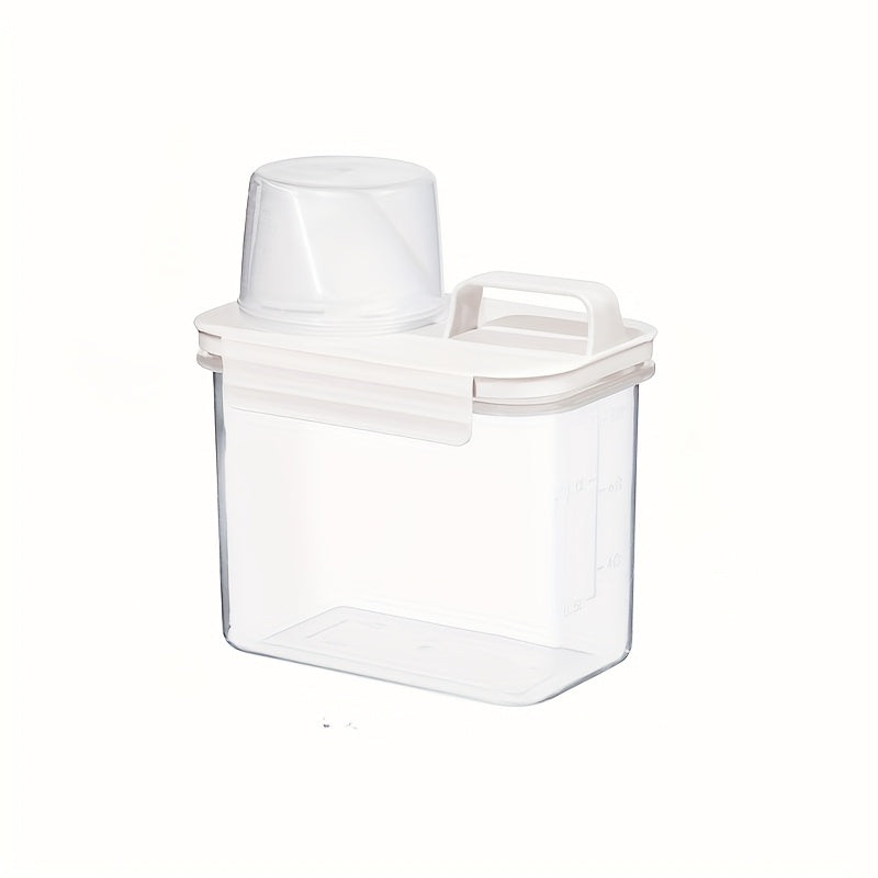 Airtight Laundry Detergent Dispenser with Clear Powder Storage, Durable Plastic, Multiple Sizes