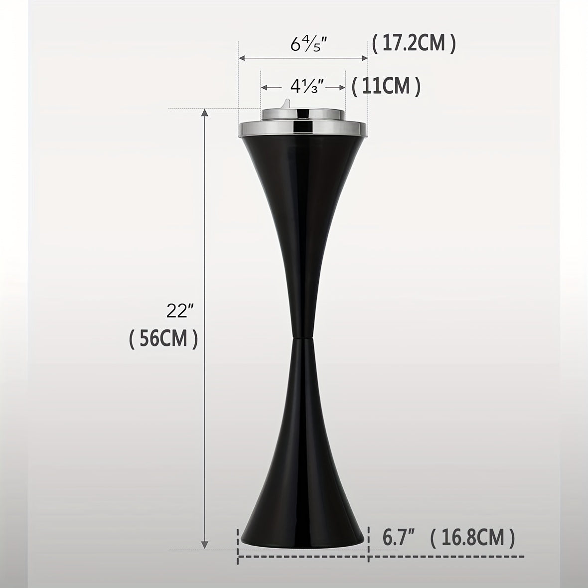 Floor Standing Ashtray with Lid Modern Windproof Black White Red Chrome