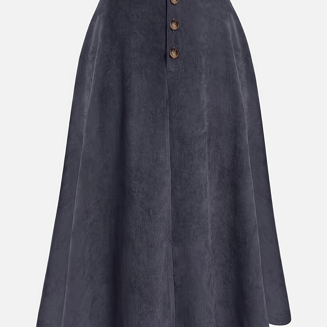 Плюс сайз женская вельветовая расклешенная миди-юбка с пуговицами спереди для весны и осени