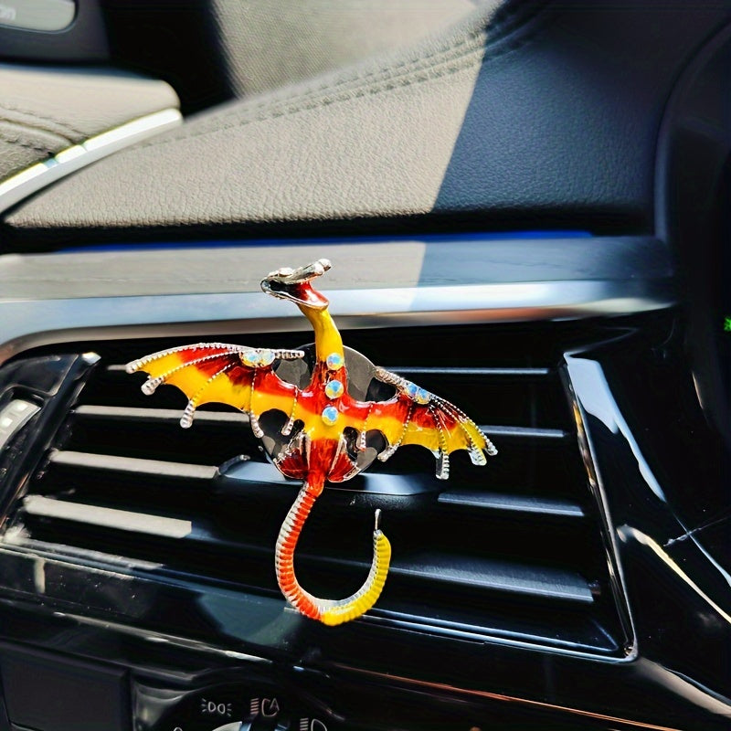 Avtomobil havo tozalovchi kliplar qanotli ajdar sirti sun'iy olmos bilan bezatilgan avtomobil ventilatsiya dekoratsiyasi