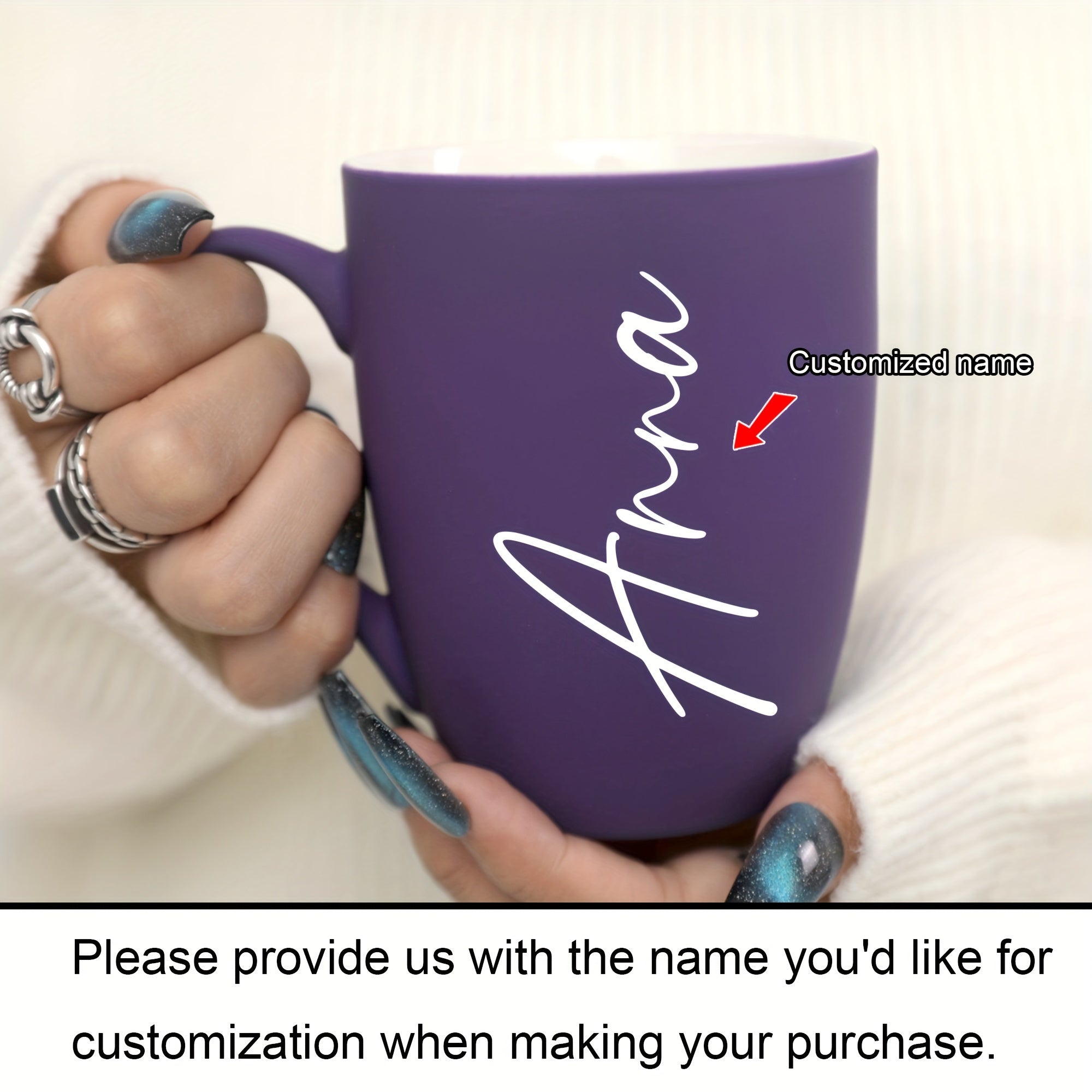 Taza de cerámica personalizada de 11oz con diseño de nombre para regalos
