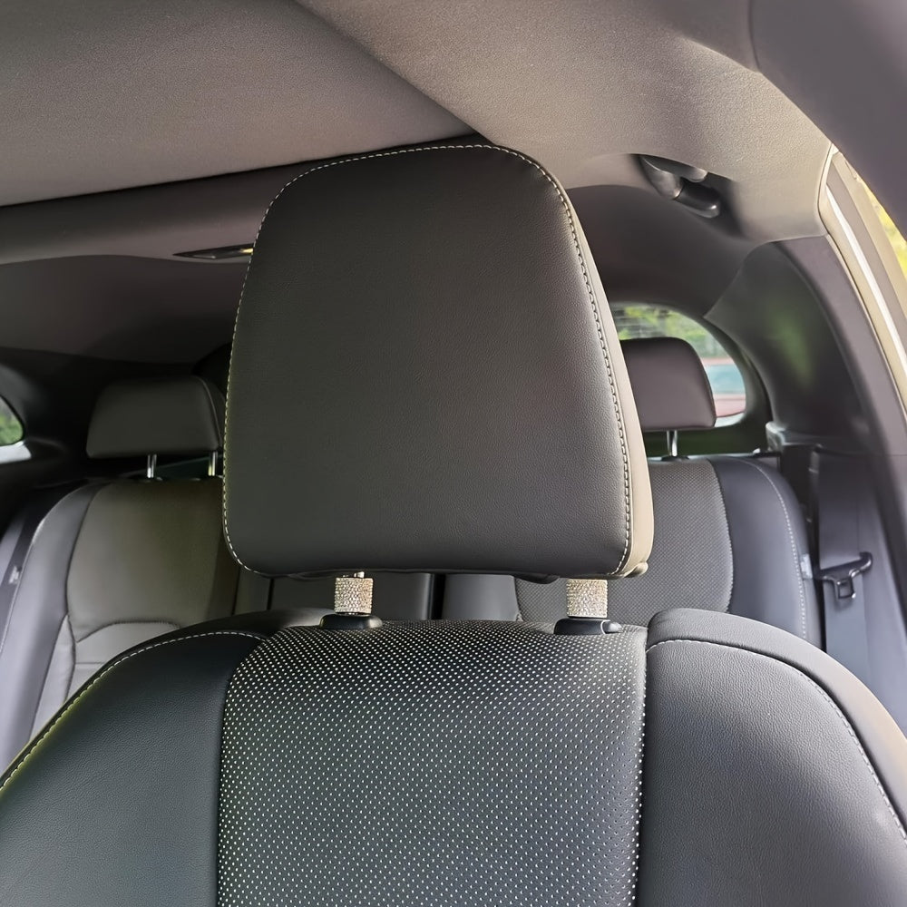 Car Interior Crystal Rhinestone Headrest Collar Ring SUV Truck Decor