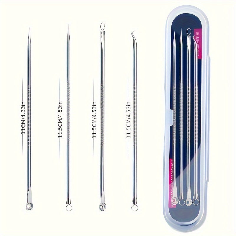 Women Blackhead Removal Needle Set 4 Pcs Pore Cleanser Blemish Skin Care