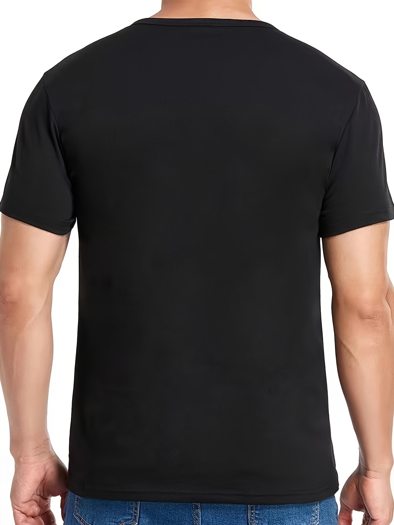 Men's Athletic V-Neck Henley T-Shirt Short Sleeve Letter Print Summer Fitness Casual