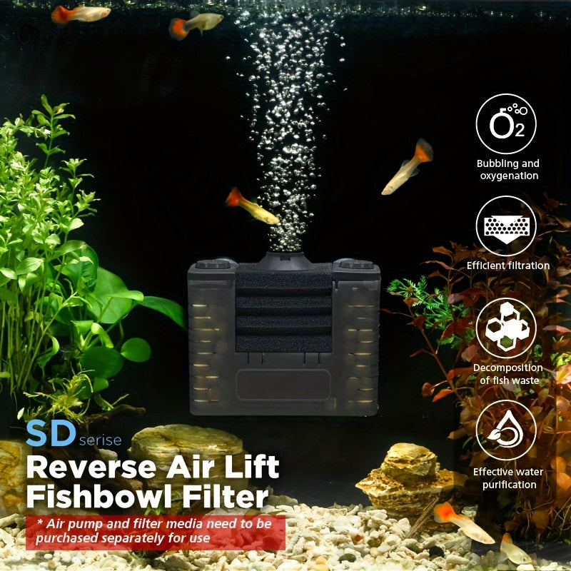 Silent Multifunctional Aquarium Water Pump with Built-in Filter for Fish Tanks