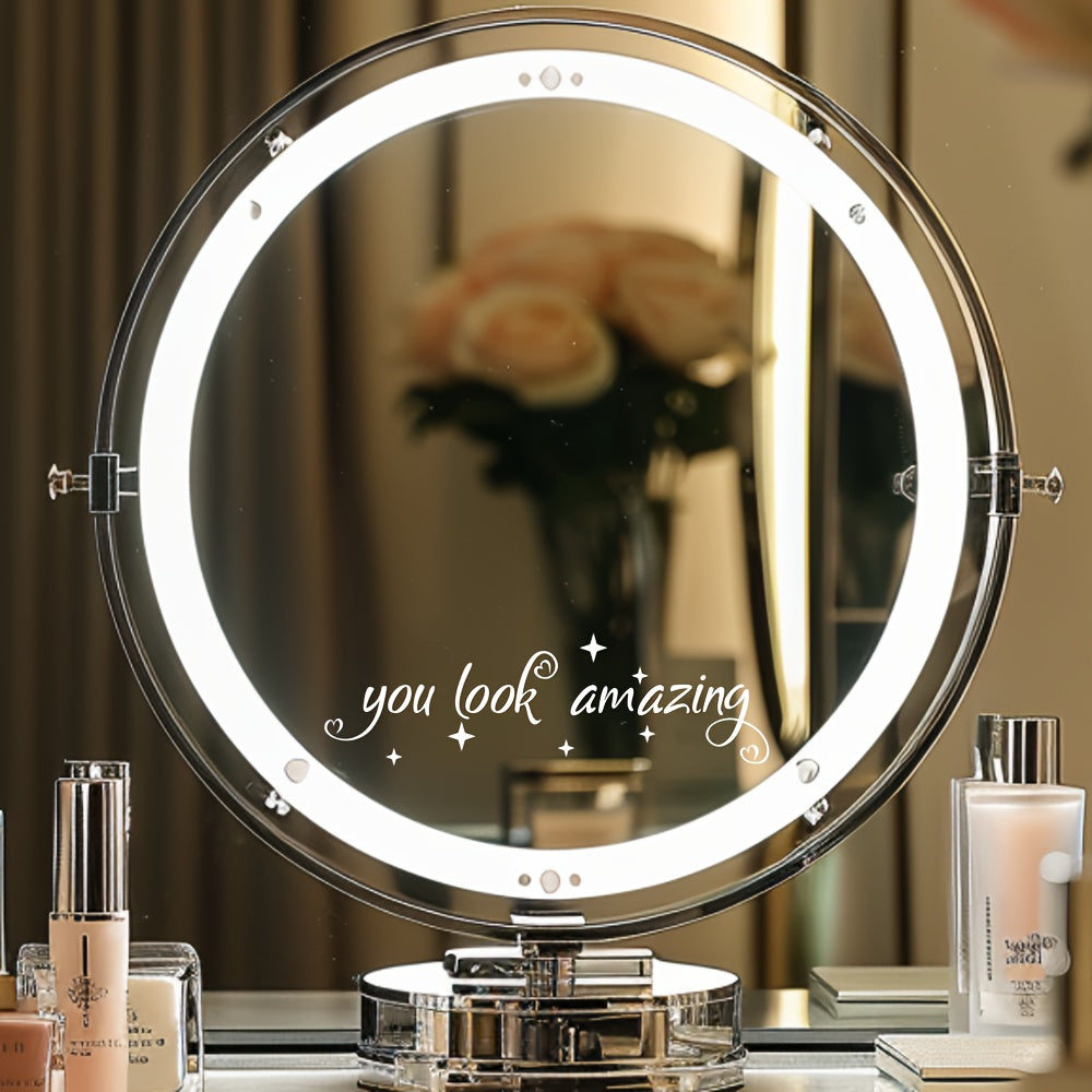 Mirror Decal for Vanity and Bathroom Mirrors 27.94x10.16cm Self-Confidence Boosting Adhesive