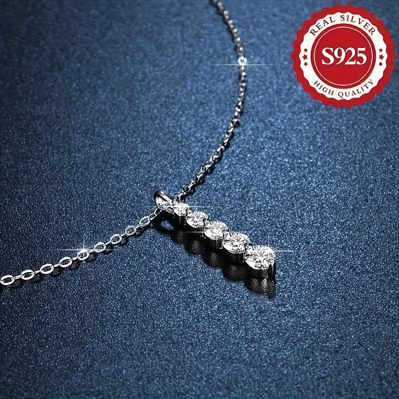 Sterling Silver Pendant Necklace for Women with Artificial Gemstones