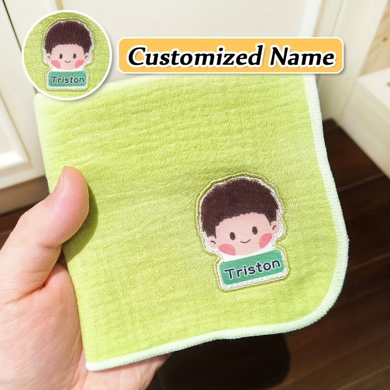 Kids Gauze Handkerchiefs 3 Pack Breathable Cotton Cartoon Design Personalized Name