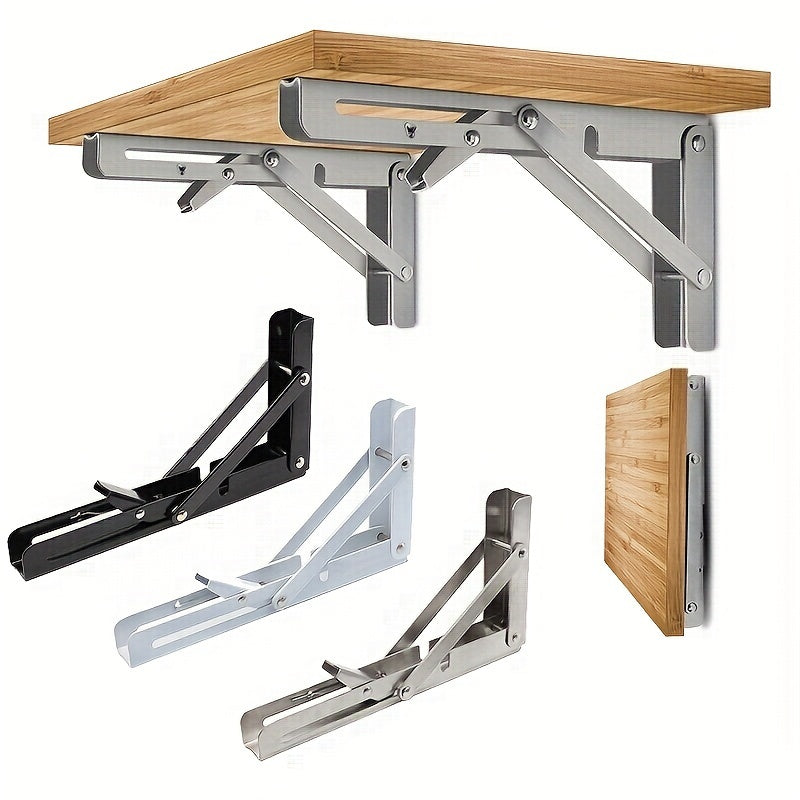 Heavy Duty Folding Shelf Brackets Wall Mounted Stainless Steel for Bench Table