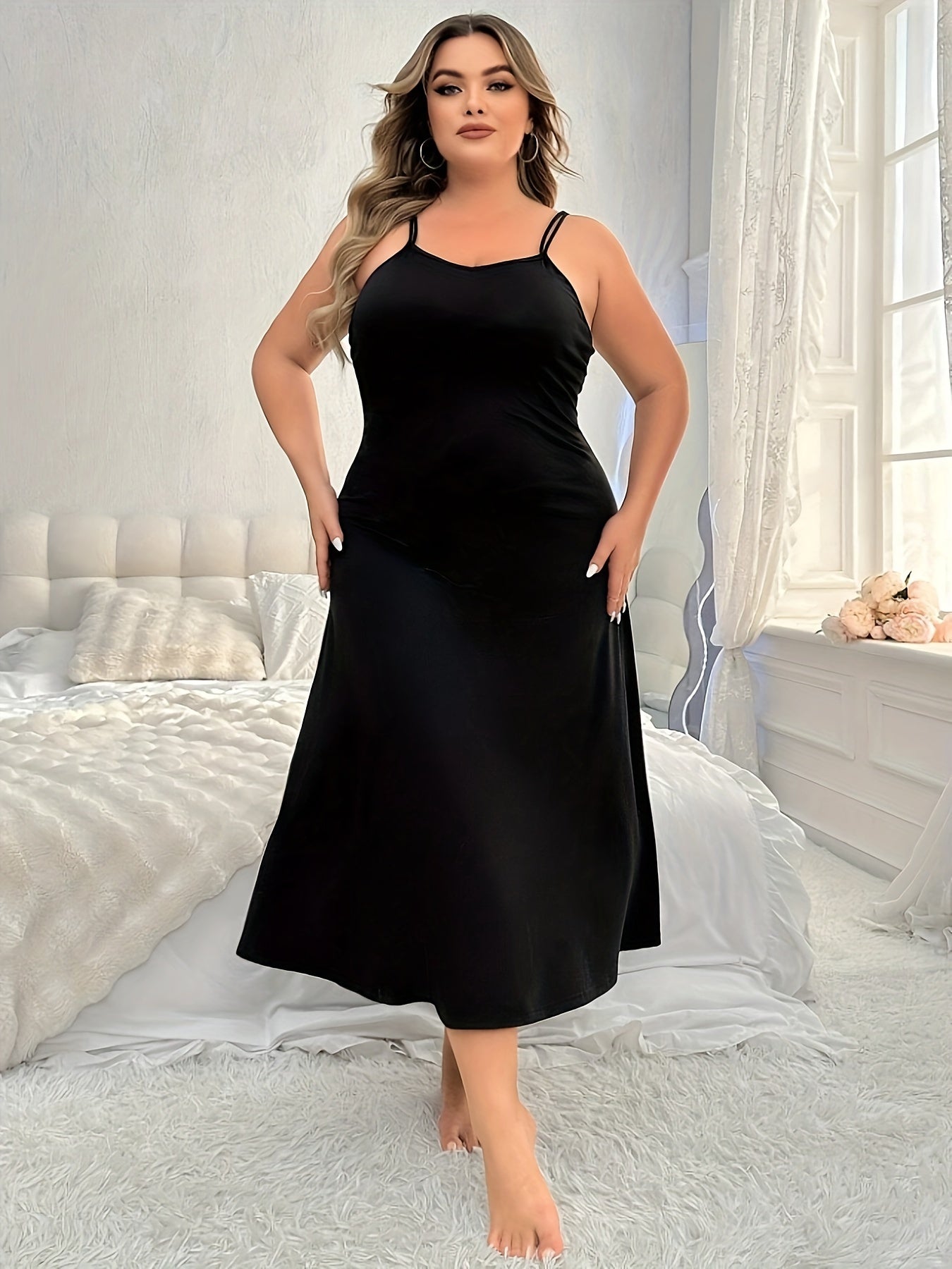 Vestido de noche sin espalda con bordado de mariposas talla grande, camisón de poliéster, elastano y encaje