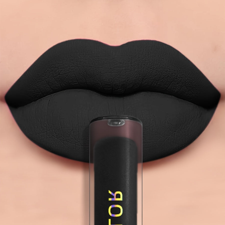 Women Matte Black Lip Gloss Long-Lasting Non-Stick Rich Color