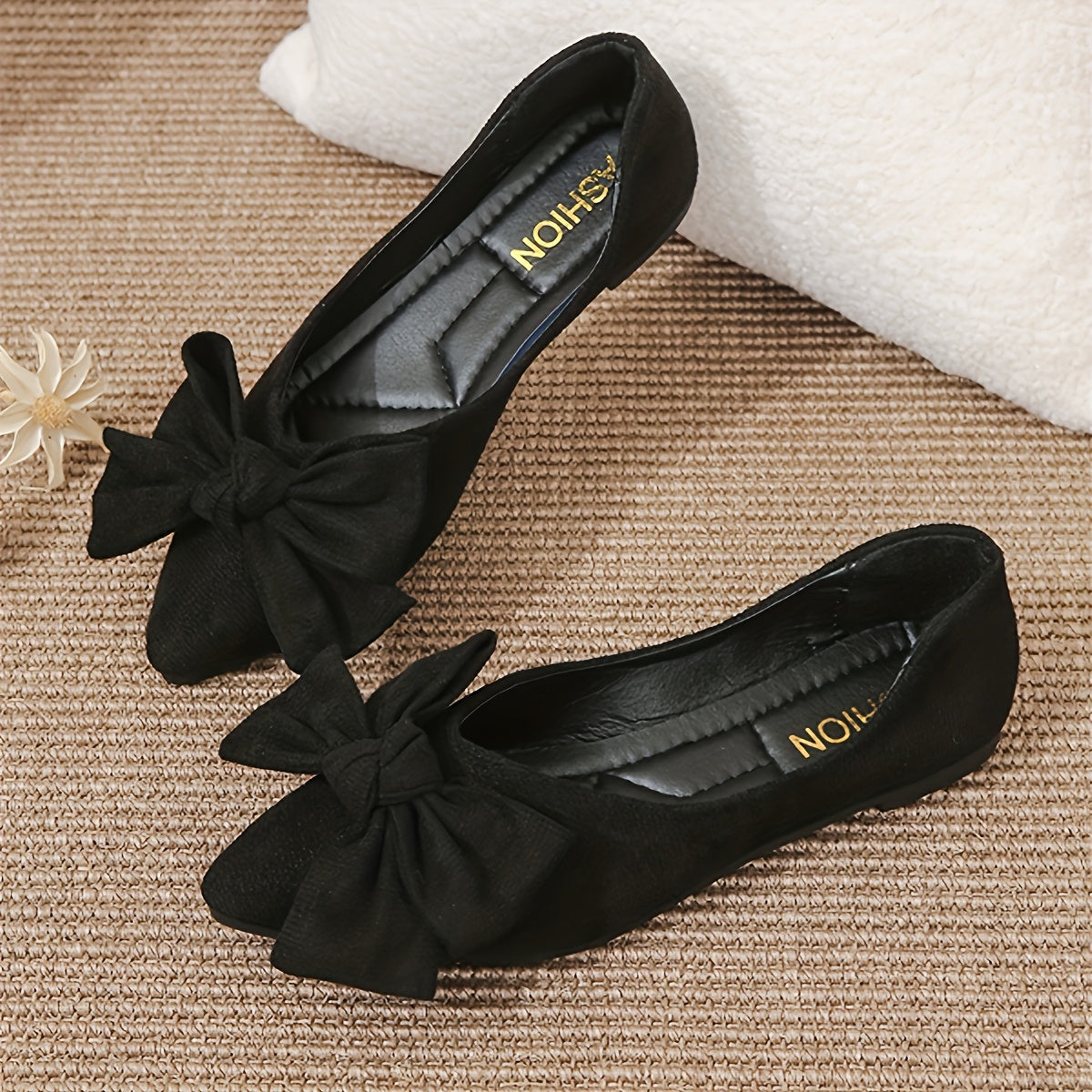 Women's Flat Shoes Casual Pointed Toe Slip-Ons Synthetic Faux Leather Rubber Sole