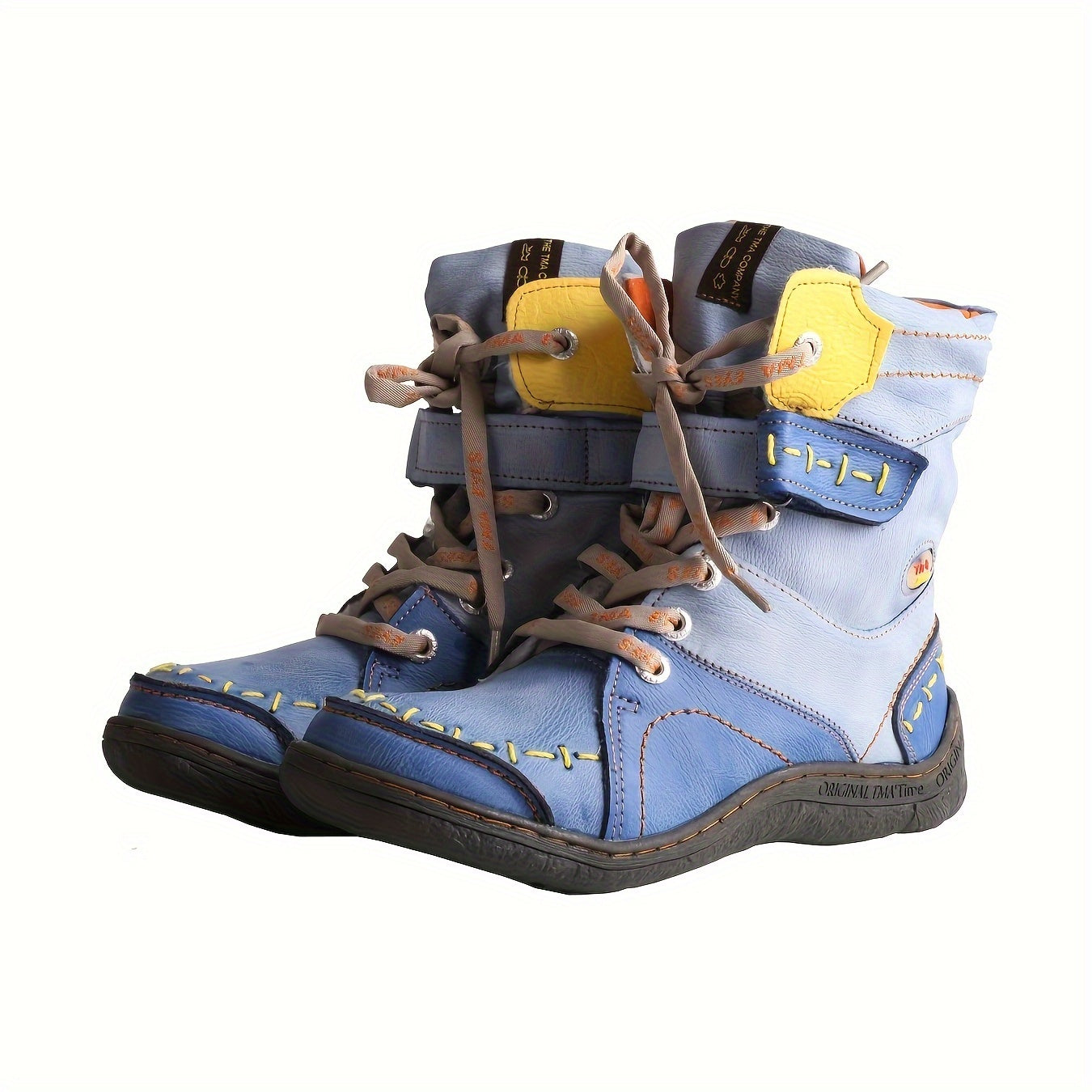 Women's Fleece-Lined Winter Ankle Boots with Lace-Up Flat Heel