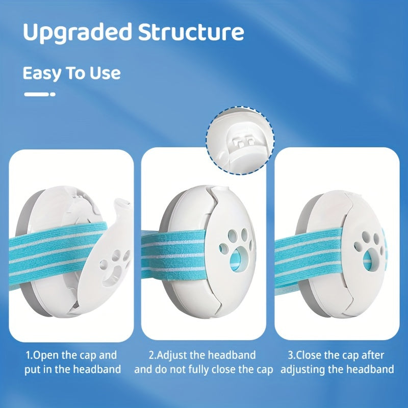 Kids Hearing Protection Ear Muffs Adjustable Cat Paw White Pink Blue