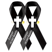 100 piezas de alfileres de cinta funeraria, cruces, pins conmemorativos, broches para servicios de duelo y conmemoración