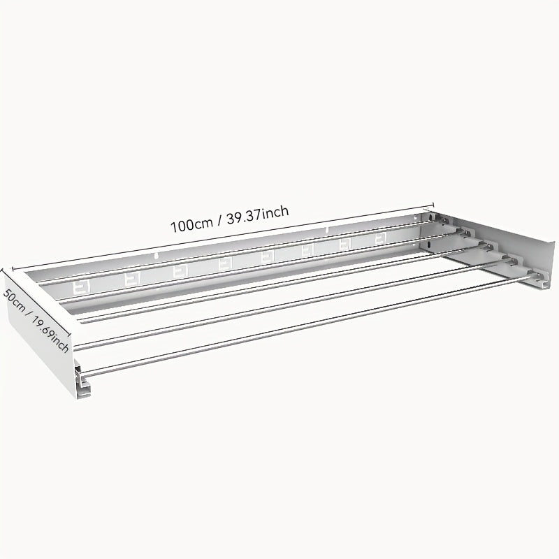 Wall-Mounted Metal Clothes Drying Rack Extendable Towel Bar Holds Up to 27kg Bathroom Bedroom Closet