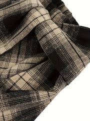 Plus Size Women’s Plaid Irregular Short Skirt Faux Two-Piece Casual Wear