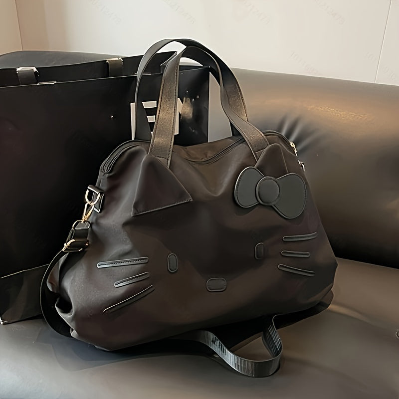 Large Capacity Nylon Travel Sports Bag for Women with Adjustable Shoulder Strap