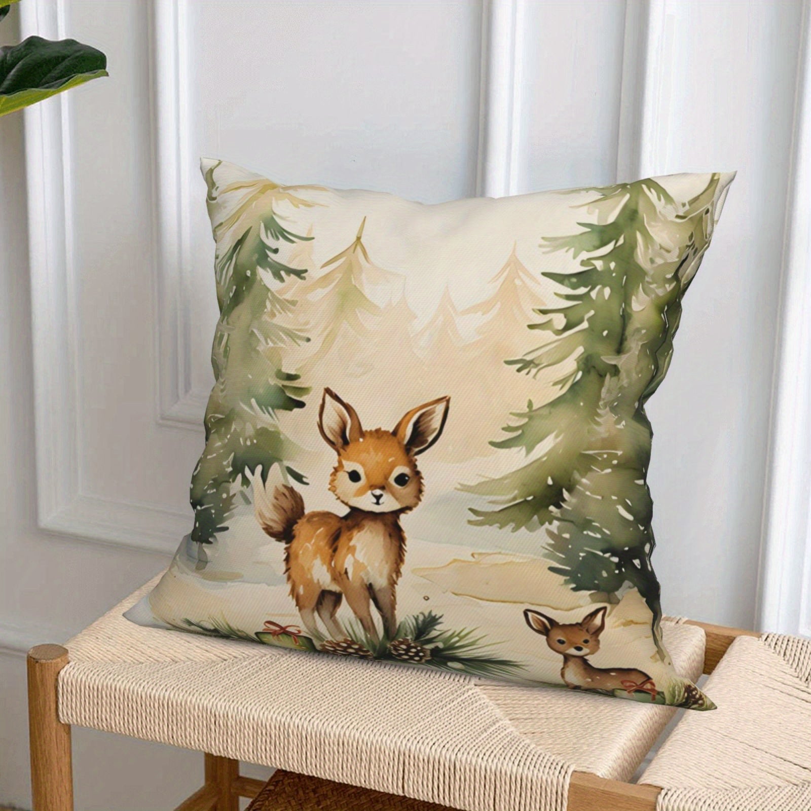 Christmas Pillow Covers 45x45cm Holiday Decor for Living Room and Bedroom