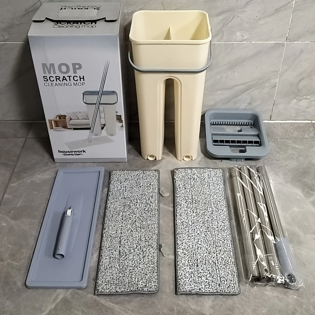 Ushbu tekis mopu qo'llaringizni ishlatmasdan oson siqish uchun maxsus ishlab chiqilgan. U chelak tizimi va nam va quruq tozalash uchun ikkita yuviladigan mikro tolali mop bilan birga keladi, bu esa uni uyda turli joylarni tozalash uchun mukammal qiladi.