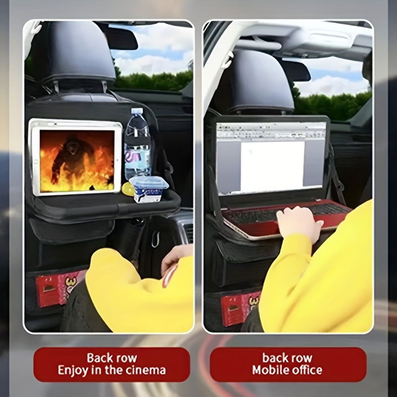 Universal Car Seat Organizer with Tablet Holder Foldable Storage Multi-Pocket