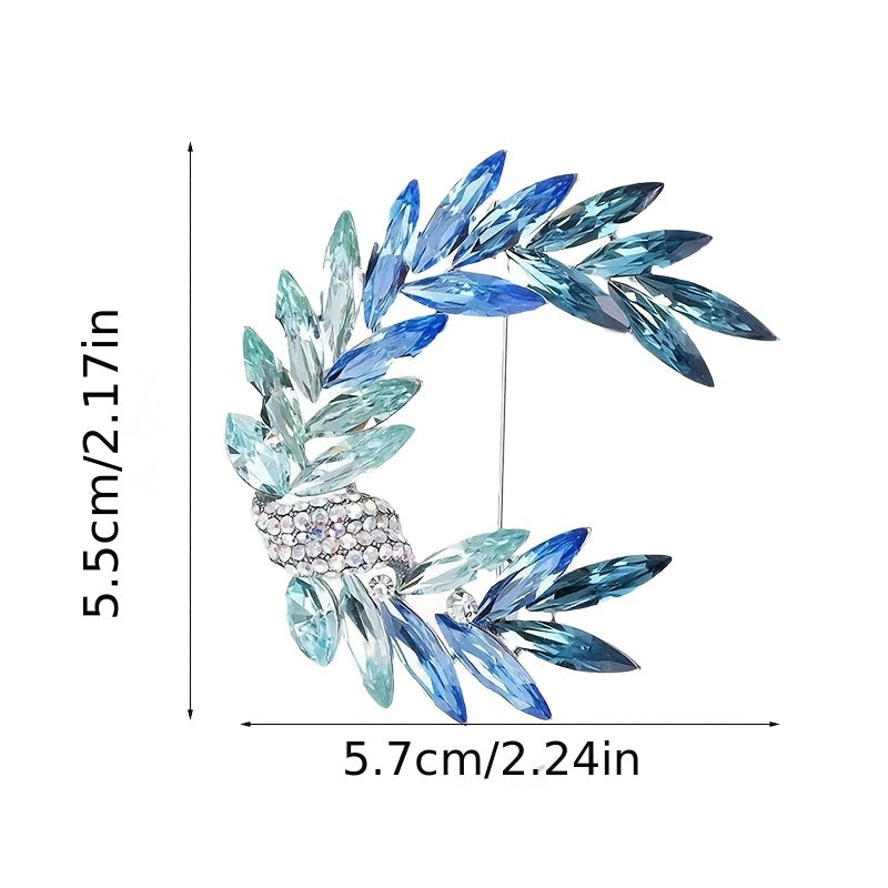 Moon Crystal Brooch Irregular Shape Pin for Jackets and Blazers Gift Jewelry