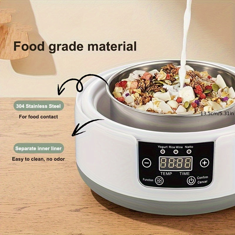 Автоматический йогуртница с пробиотическим йогуртом 1,2 л с таймером, контролем температуры, 5 стеклянных банок
