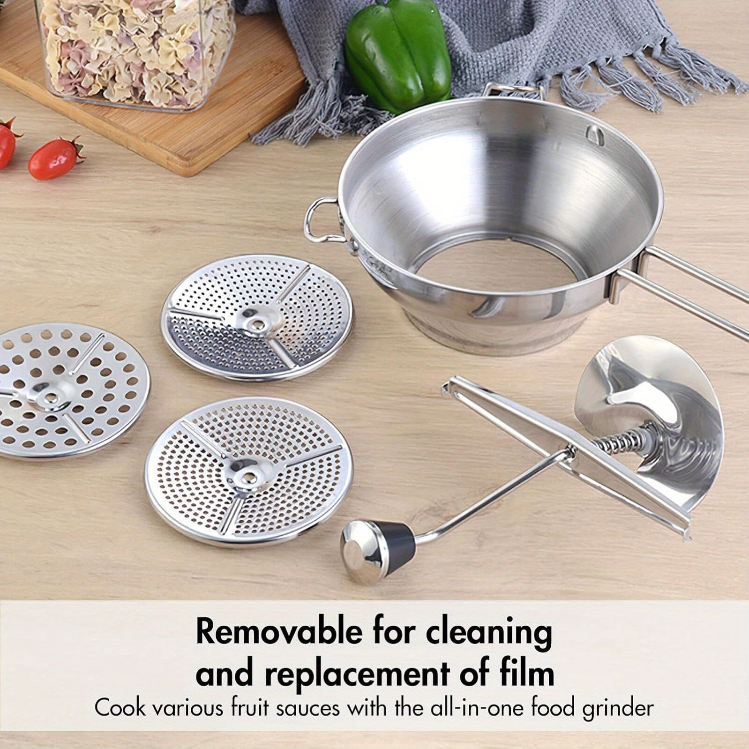 Uy va restoran uchun 3 ta plitali zanglamaydigan po'latdan yasalgan oziq-ovqat maydalagich