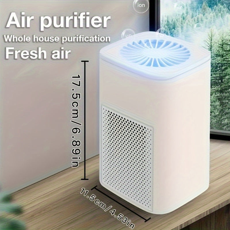 Smart Air Purifier for Large Spaces White Green Ultra Quiet Triple Filter