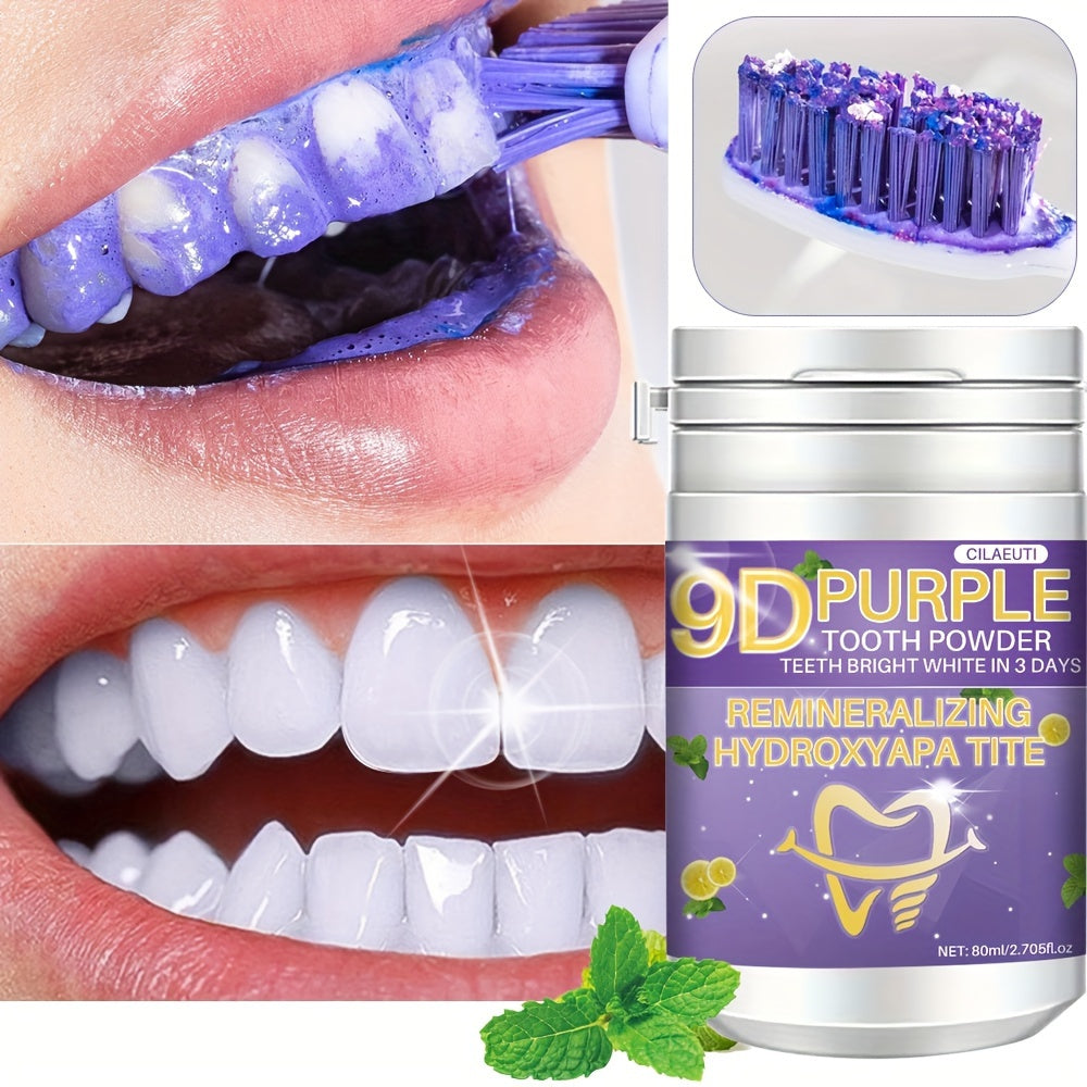 Purple Tooth Powder Deep Clean Remineralizing Hydroxyapatite 9D