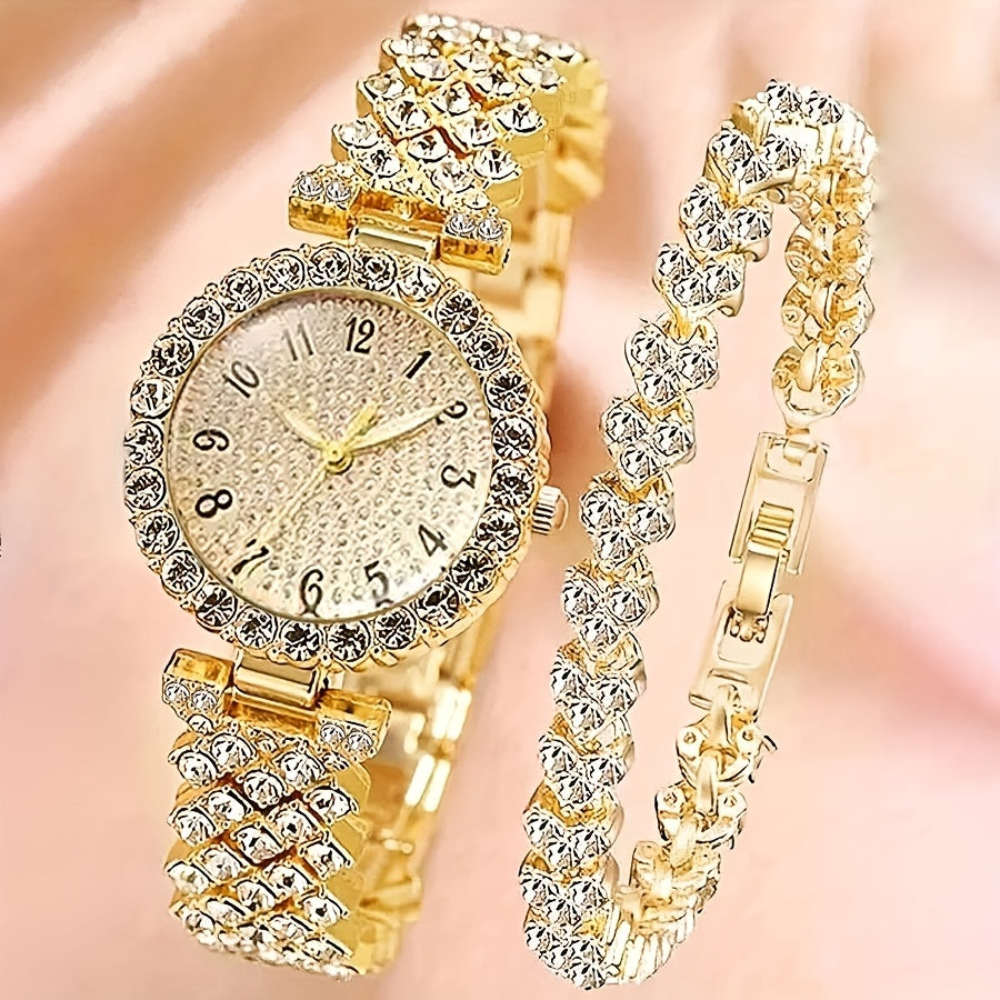 Women's Quartz Watch and Jewelry Set Alloy Round Analog Shock-Resistant Fashion