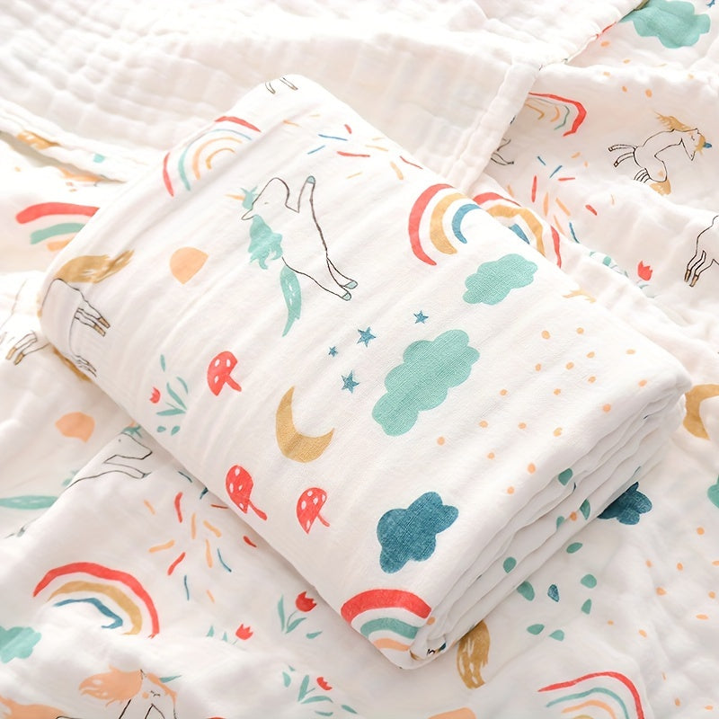 Kids Bath Towel Cartoon Design Ultra-Soft Quick-Dry Knit Gauze for Kids and Teens