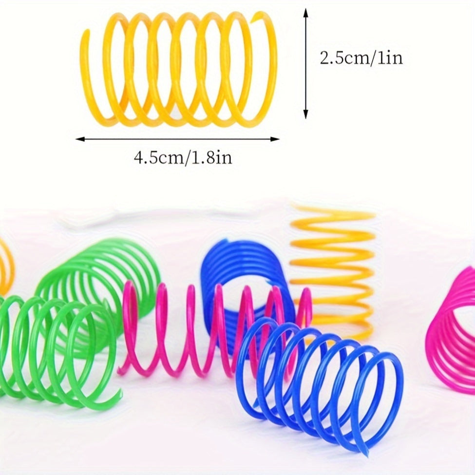 100-Pack Cat Spring Toys Plastic Coil Springs for Interactive Play Teeth Cleaning Exercise