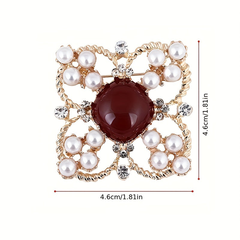 Elegant Korean Pearl and Diamond Brooch for Dress Accessories