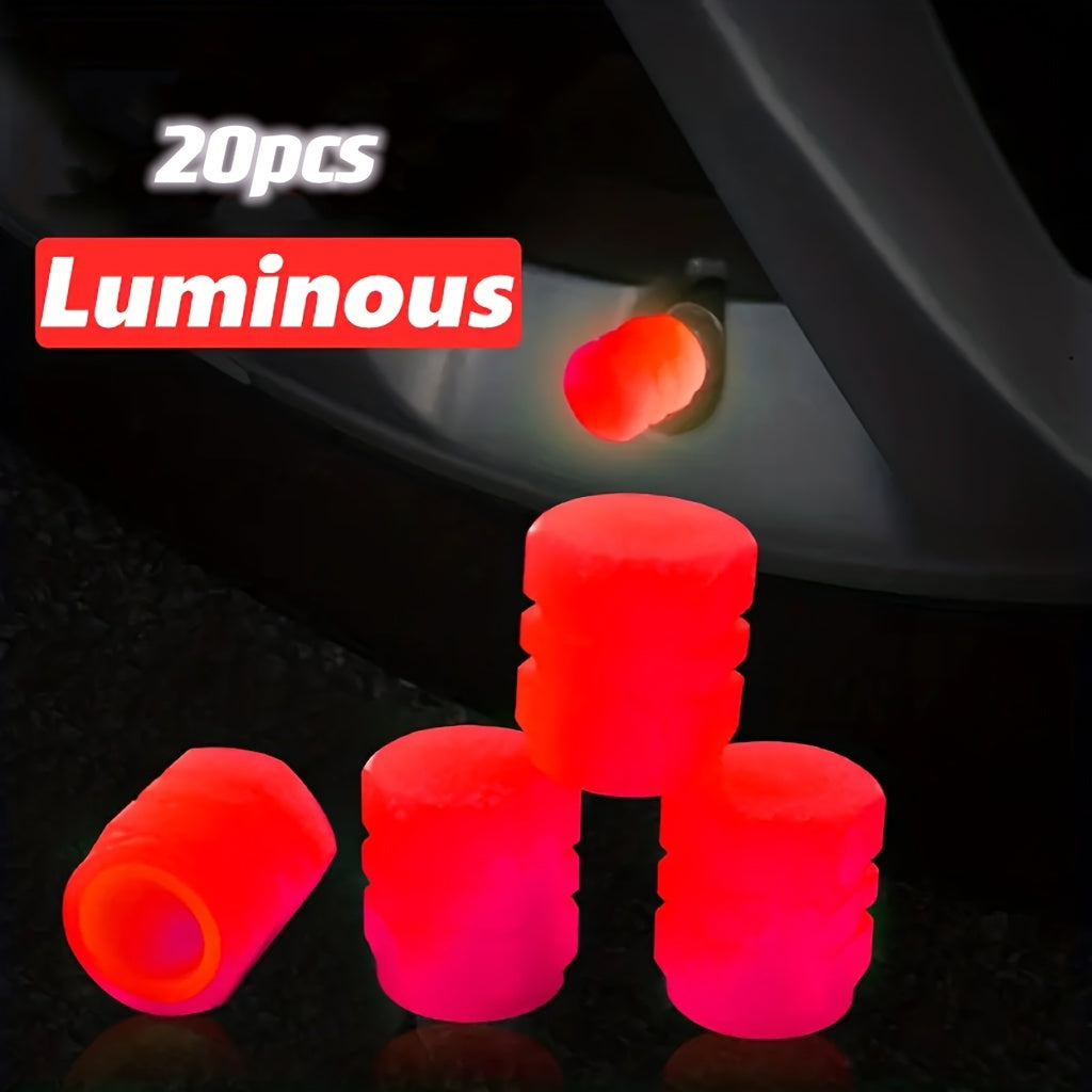 Universal Fluorescent Valve Stem Cap Set 4/8/12 Pcs Car Luminous Caps