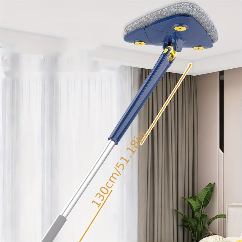 360° Rotating Cleaning Mop Set with Long Handle and 2 Cloths for Wet and Dry Use