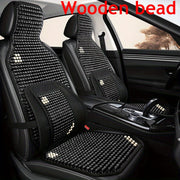 Ventilated Wooden Bead Car Seat Cushion Set for Sedan with Backrest and Support