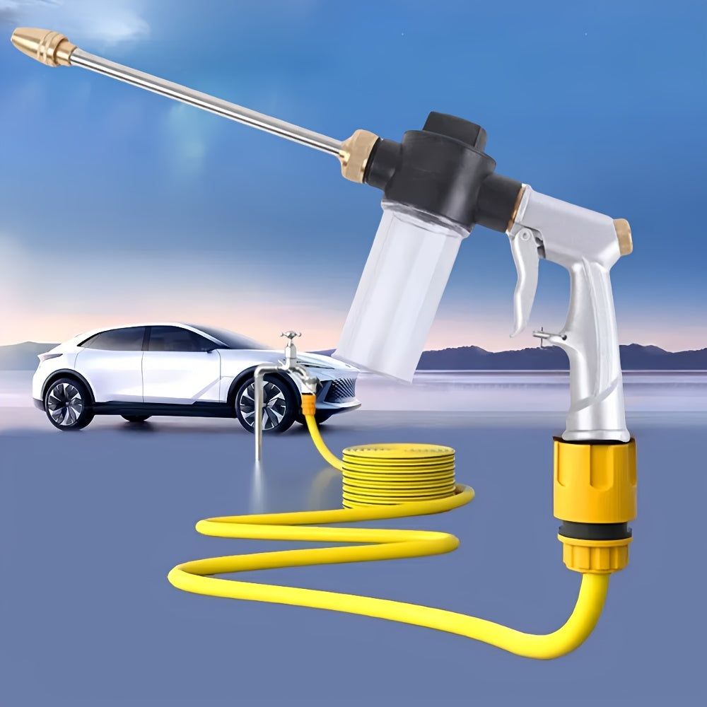 Медная водяная пушка из нержавеющей стали высокого давления с удлинённой трубкой и пенным распылителем для мойки автомобиля и полива сада