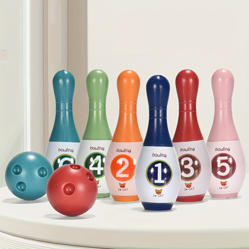 Toddler Bowling Set with 6 Pins and 2 Balls Educational Dinosaur Numbers Indoor Outdoor Play